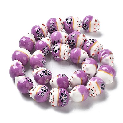 Handmade Printed Porcelain Beads PORC-G004-C10-1