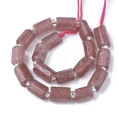 Natural Strawberry Quartz Beads Strands G-S345-8x11-008-1