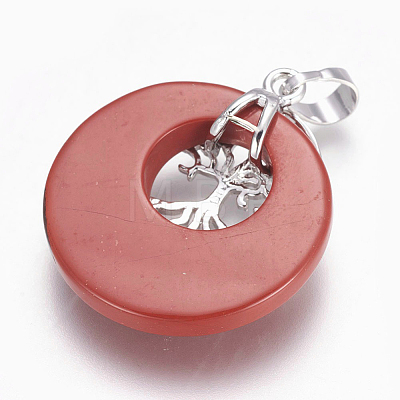 Natural Red Jasper Pendants G-F573-C16-1