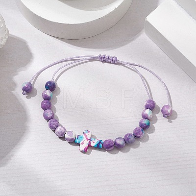 Adjustable Nylon Cord Braided Bead Bracelets for Women Men BJEW-JB11297-02-1