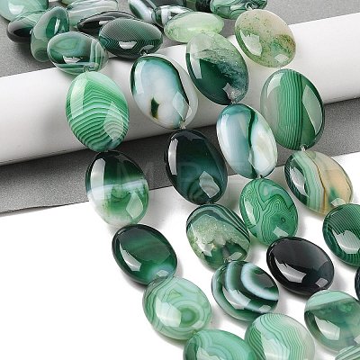 Natural Striped Agate/Banded Agate Beads Strands G-Q182-01I-1