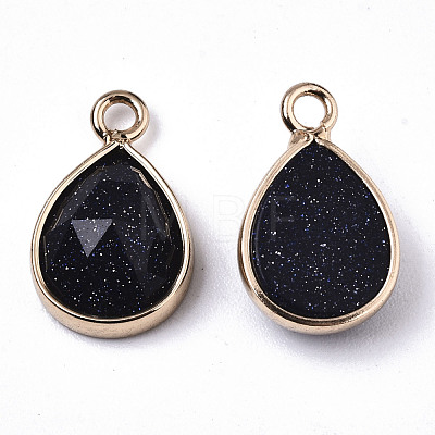 Synthetic Blue Goldstone Charms G-N326-50G-1