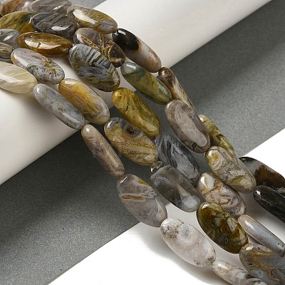 Natural Bamboo Leaf Agate Beads Strands G-NH0014-B01-03-1