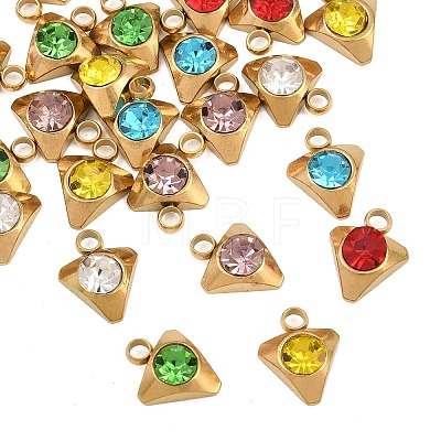 201 Stainless Steel Rhinestone Pendants RB-CBABFDA-12G-1
