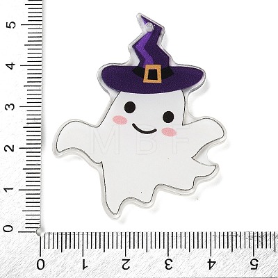 Halloween Theme Double Sided Printed Acrylic Big Pendants OACR-Z023-02G-1