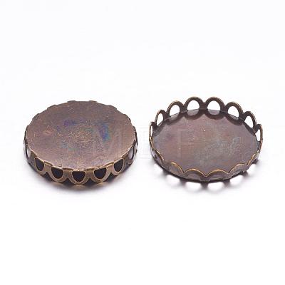 Brass Lace Edge Bezel Cups KK-C1764-5-AB-1