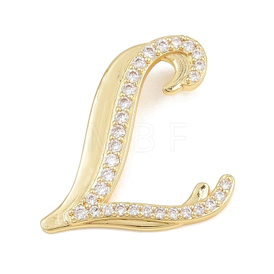 Brass Micro Pave Clear Cubic Zirconia Pendants CU-CBA8481-01G-L-1