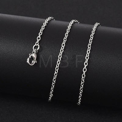 Non-Tarnish Classic Plain 304 Stainless Steel Mens Womens Cable Chain Necklace Making STAS-P045-01P-A-1