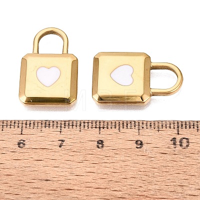 303 Stainless Steel Enamel Pendants STAS-Q110-38G-02-1