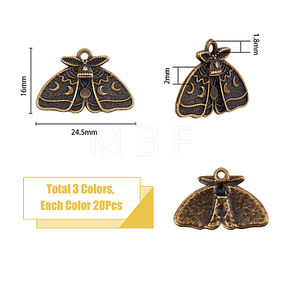 60Pcs 2 Colors Alloy Pendants FIND-DC0003-33-1