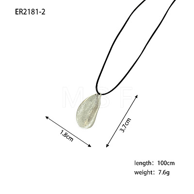 Alloy Irregular Teardrop Pendant Adjustable Black Waxed Cord Necklaces WG2ADC6-01-1