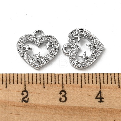Brass Micro Pave Clear Cubic Zirconia Charms KK-H460-49P-1