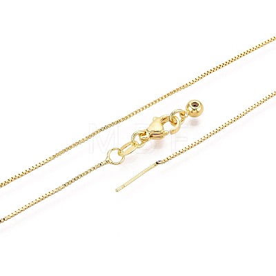Brass Box Chain Adjustable Slider Necklaces LS-NJEW-B119-02G-1