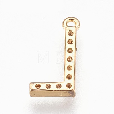Brass Letter Pendants KK-P150-03G-L-1