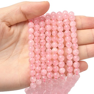 Pink Color Natural Madagascar Rose Quartz Beads Strands G-D654-6mm-1