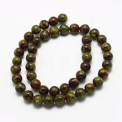 Natural Dragon Blood Beads Strands G-G735-34-4mm-1