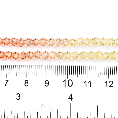 Gradient Color Baking Painted Glass Bead Strands DGLA-A039-T4mm-A014-1