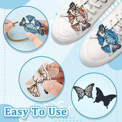 AHADERMAKER 6Pcs 3 Styles Butterfly Computerized Embroidery Cloth Iron on/Sew on Patches PATC-GA0001-26-1