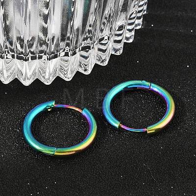 202 Stainless Steel Huggie Hoop Earrings EJEW-F111A-18mm-RC-1