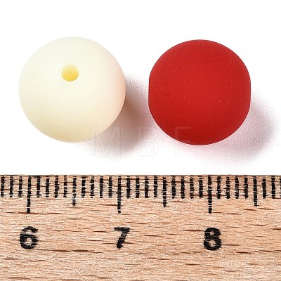 Rubberized Style Imitated Silicone Acrylic Beads MACR-T048-01B-02-1