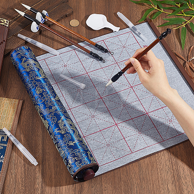 1Pc Rectangle Non-woven Fabric & Brocade Water Writing Cloth AJEW-OC0016-34-1