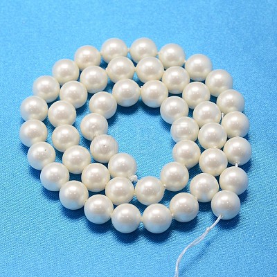 Round Shell Pearl Bead Strands BSHE-L011-10mm-A013A-1
