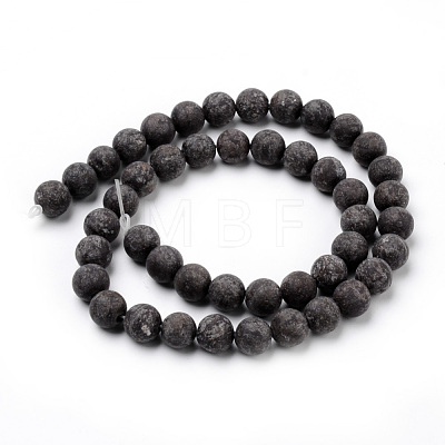 Natural Snowflake Obsidian Beads Strands G-Q462-72-8mm-1
