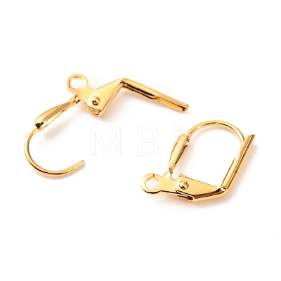 Brass Leverback Earring Findings KK-F824-005G-1