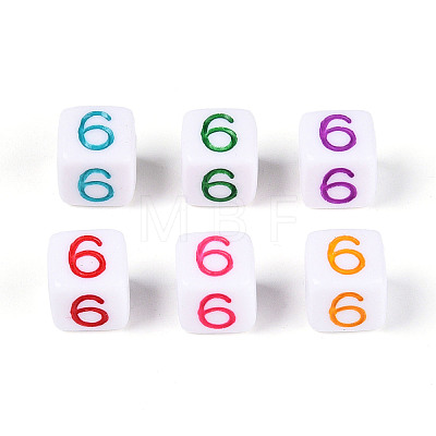 Opaque Acrylic European Large Hole Beads SACR-N020-01A-07-1