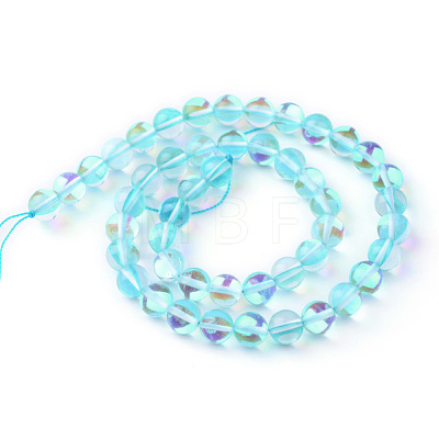 Synthetic Moonstone Beads Strands G-R375-8mm-B04-1