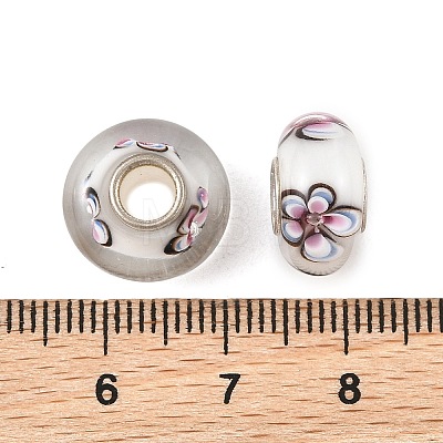 Lampwork & Brass Core European Beads LAMP-P019-01P-25-1