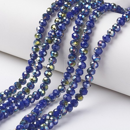 Electroplate Opaque Glass Beads Strands EGLA-A034-P4mm-S04-1