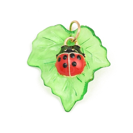 Transparent Resin with Alloy & Enamel Pendants RE-CBA19D0-05A-1