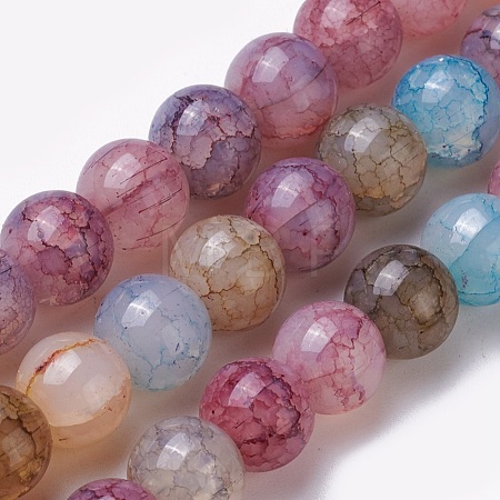 Crackle Glass Beads Strands GLAA-F098-05C-03-1