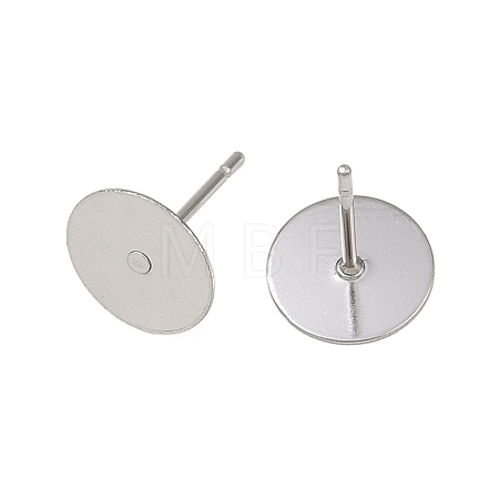 Tarnish Resistant 316 Surgical Stainless Steel Flat Round Blank Peg Stud Earring Settings X-STAS-R073-06A-1