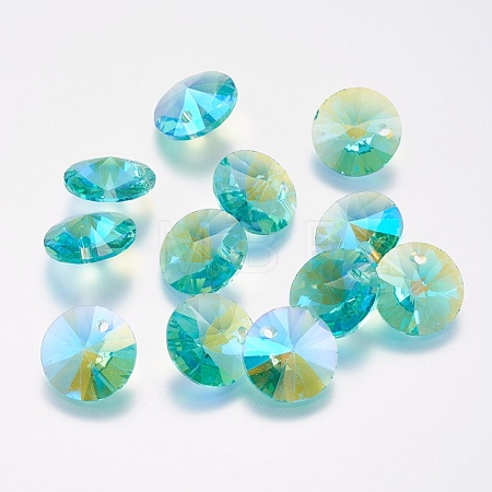 Faceted Glass Rhinestone Charms RGLA-F049-6mm-202PS-1