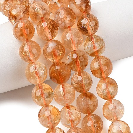 Natural Citrine Beads Strands GG-CBA59DD-C02-8mm-1