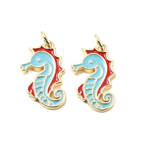 Brass Enamel Pendants KK-L237-027G-04-1
