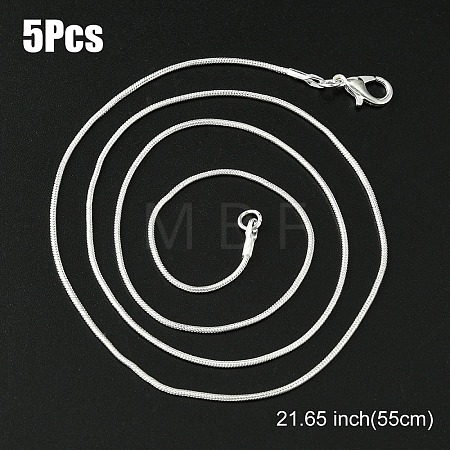 Brass Round Snake Chain Necklace with Lobster Claw Clasps MAK-YW0001-14D-1