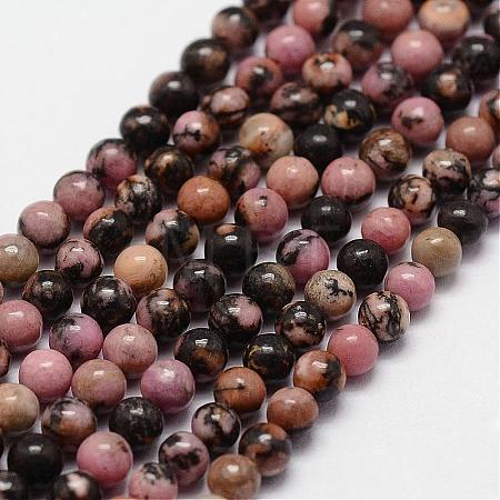 Natural Rhodonite Beads Strands G-N0204-01-3mm-1