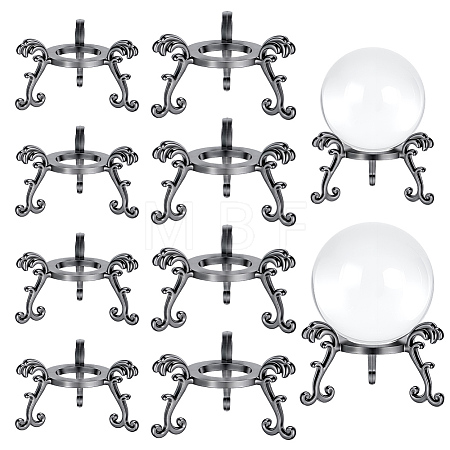 8Pcs 2 Styles Alloy Crystal Ball Display Bases AJEW-AR0005-66-1