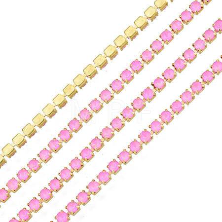 Brass Rhinestone Strass Chains CHC-N017-003B-C06-1