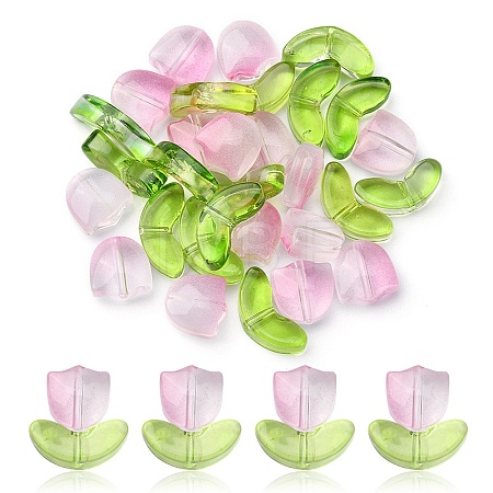 30Pcs 2 Style Transparent Glass Beads GLAA-YW0001-85-1