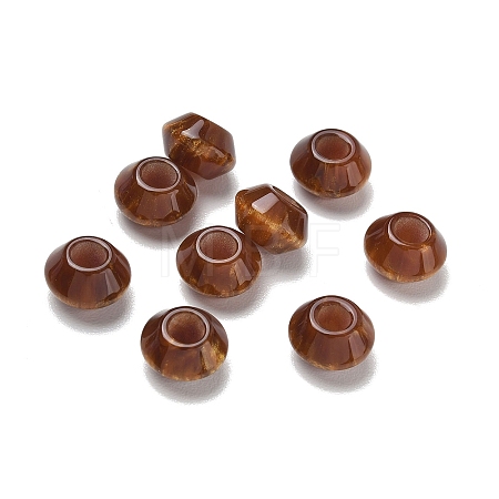 Opaque Resin European Saucer Beads RESI-F073-11B-1