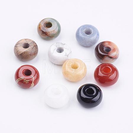 Natural Gemstone European Beads G-K216-02-1