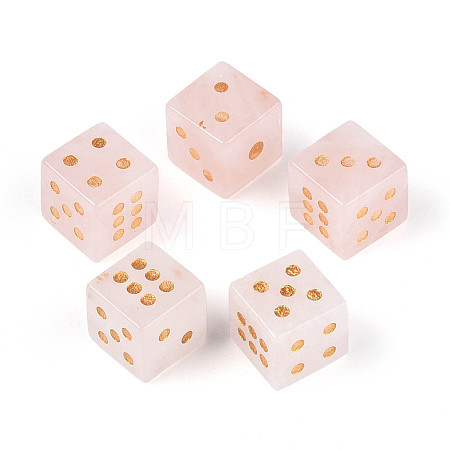 Natural Rose Quartz Carved Cube Dice T144-07E-1