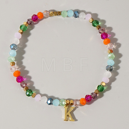 Brass Initial Charm Bracelets KC4213-11-1