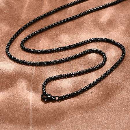 304 Stainless Steel Box Chain Necklaces X-NJEW-P244-01B-1