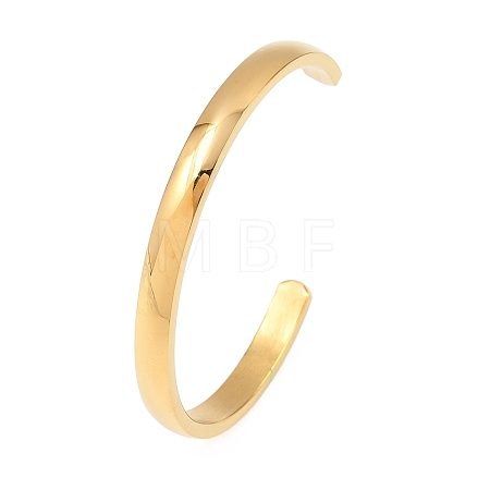 Ion Plating(IP) 304 Stainless Steel Cuff Bangles STAS-I110-10-6mm-G-1