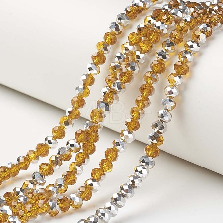 Electroplate Transparent Glass Beads Strands EGLA-A034-T4mm-M10-1